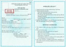 thẻ tạm trú cho người nước ngoài